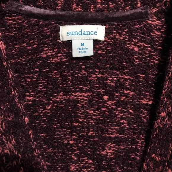 Excellent Cozy Sundance Long V-Neck Marled Pink & Maroon Cardigan, Size Medium - Picture 2 of 4